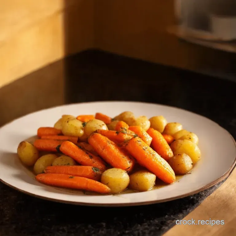 Golden Roasted Carrots and Potatoes with Herbs presentation