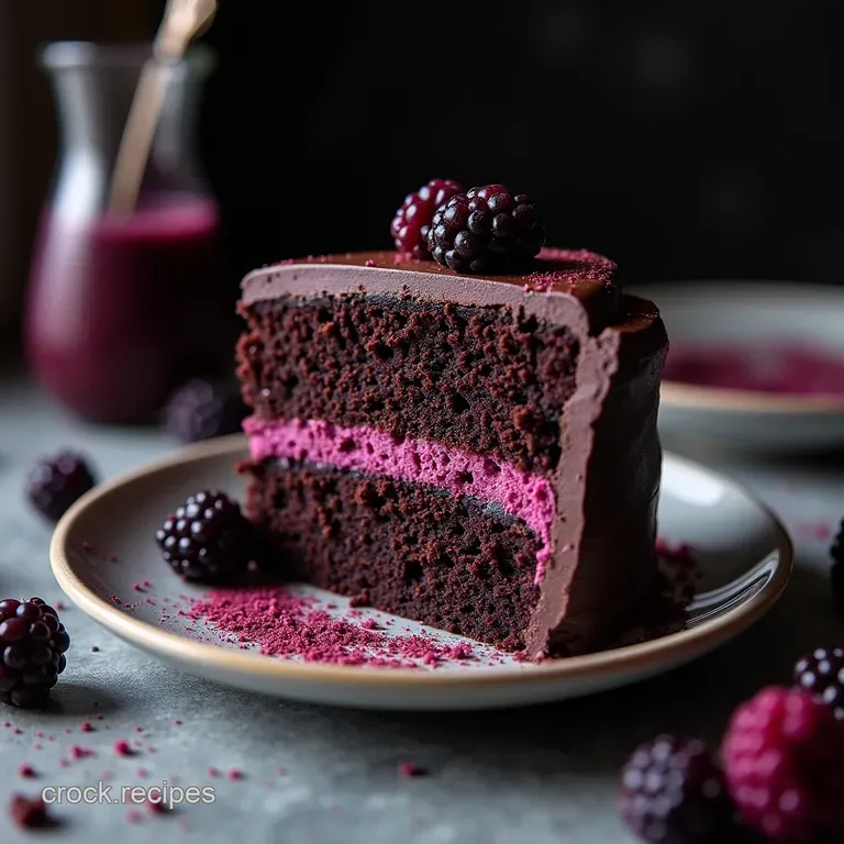 The Midnight Bloom Rich Chocolate Blackberry Gothic Halloween Cake