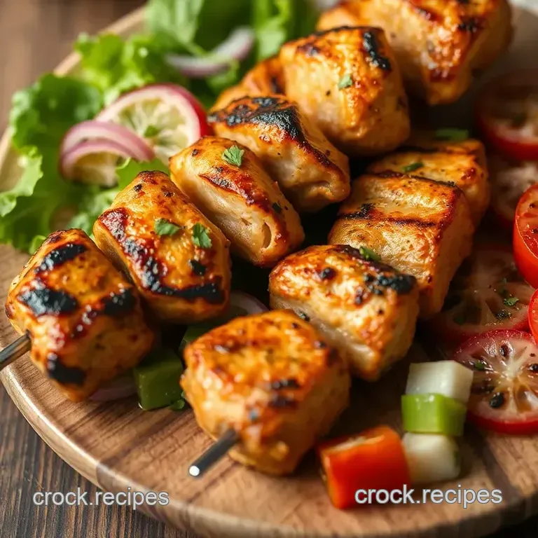 Zesty Grilled Chicken Kebabs with Refreshing Garden Salad presentation