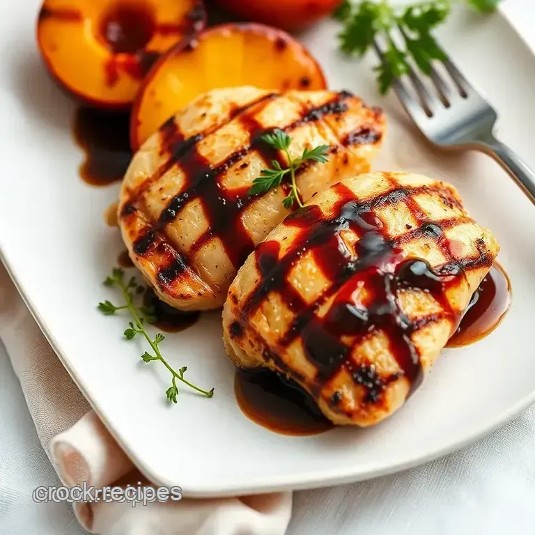 Grilled Chicken with Peaches & Balsamic Flavor presentation