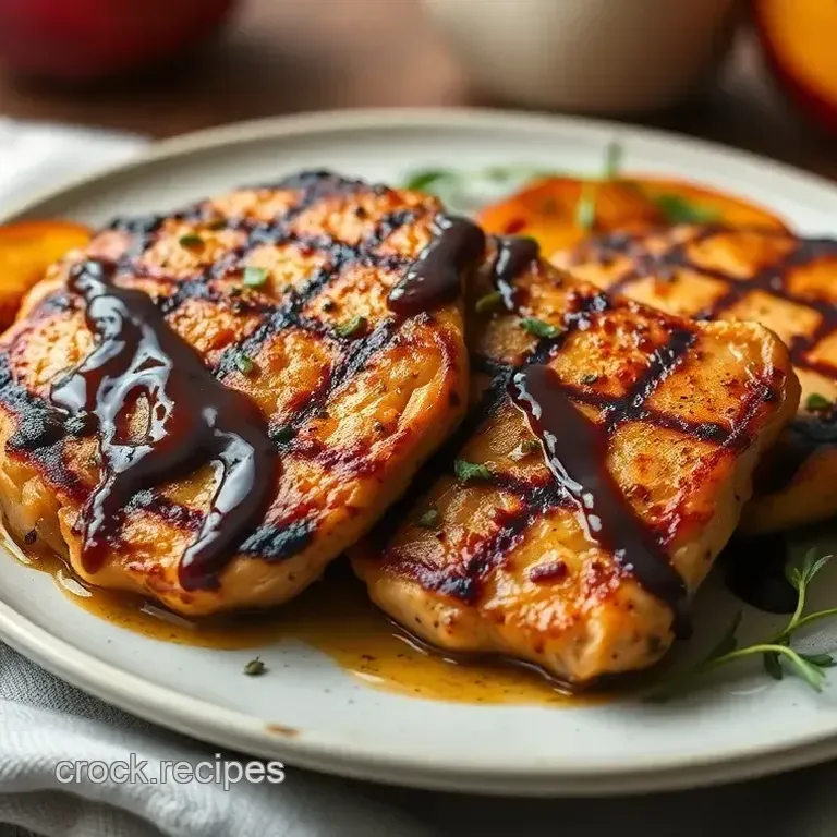 Grilled Chicken with Peaches & Balsamic Flavor