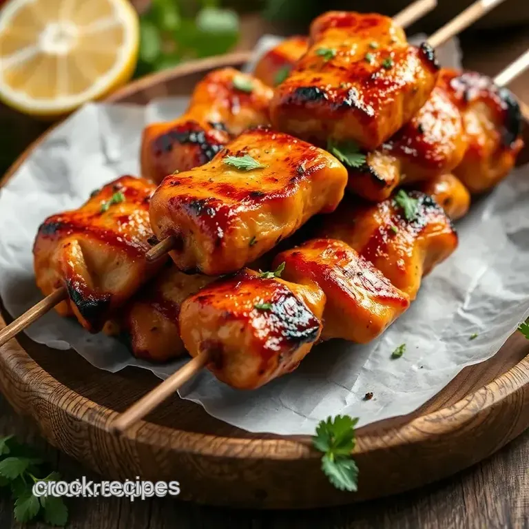 Grilled Chicken Skewers with Fragrant Spices presentation
