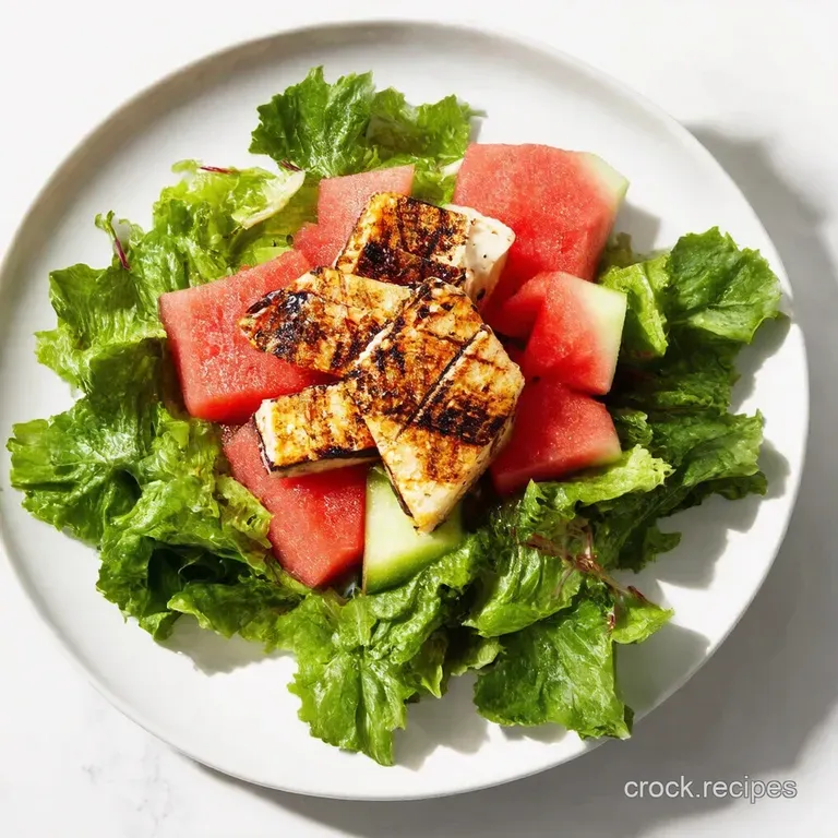 Grilled Halloumi Watermelon Salad with MintLime Zing
