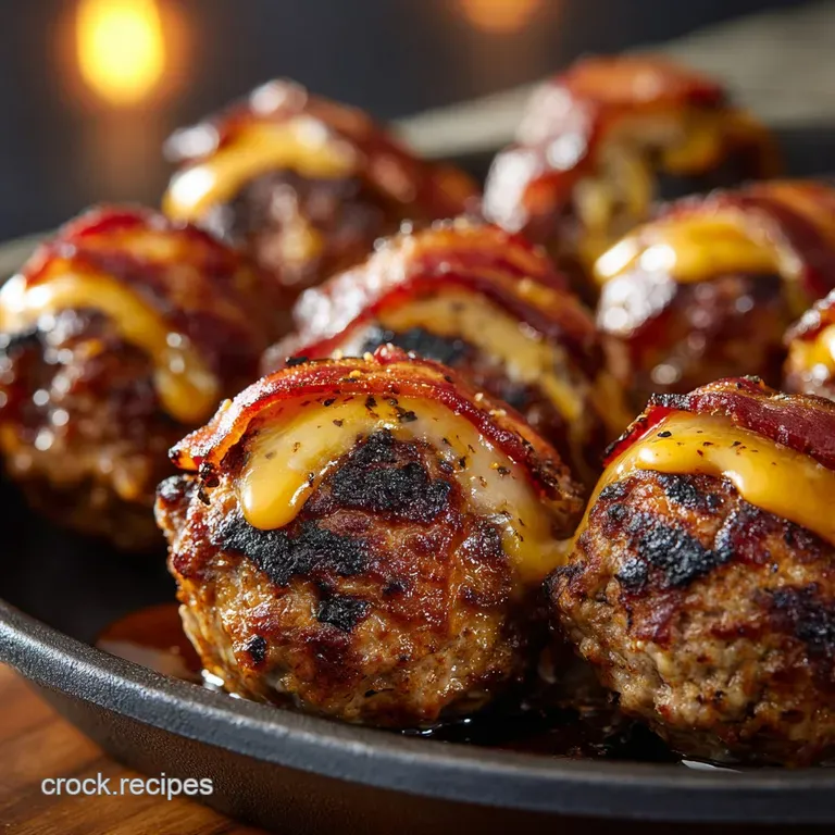 Lowcarb Grilled Bacon Cheeseburger Meatballs the Ultimate Bbq Bite presentation