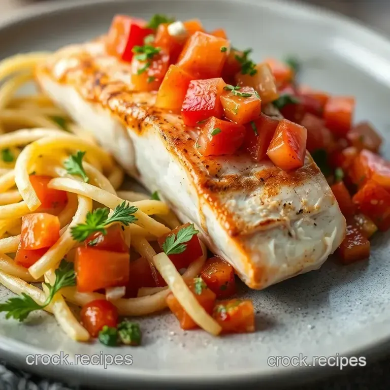 Grilled Swordfish with Lemon-Herb Marinade & Salsa presentation