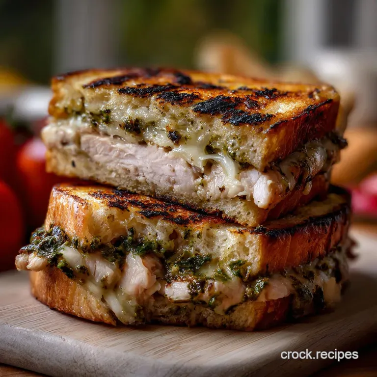 The Ultimate Grilled Turkey Pesto Sandwich presentation
