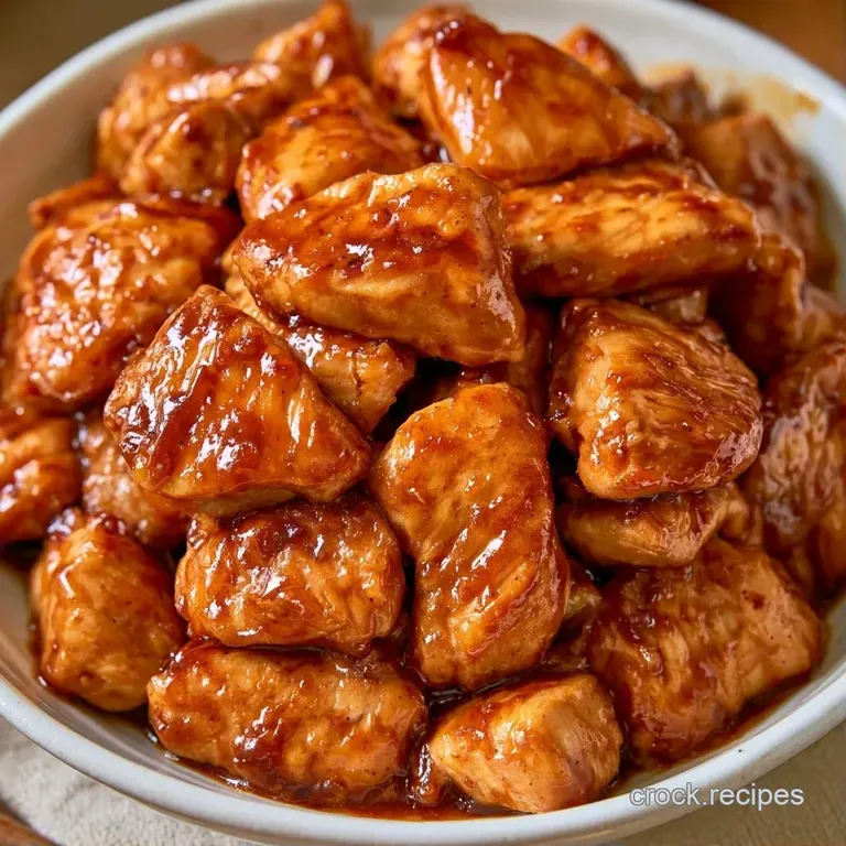 Glazed chicken chunks and vibrant green broccoli arranged neatly over a bed of rice in a modern meal prep container.
