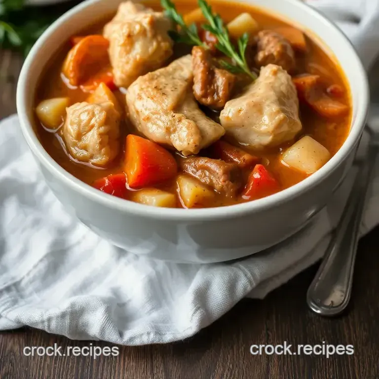 Simmered Chicken Stew with Root Vegetables presentation