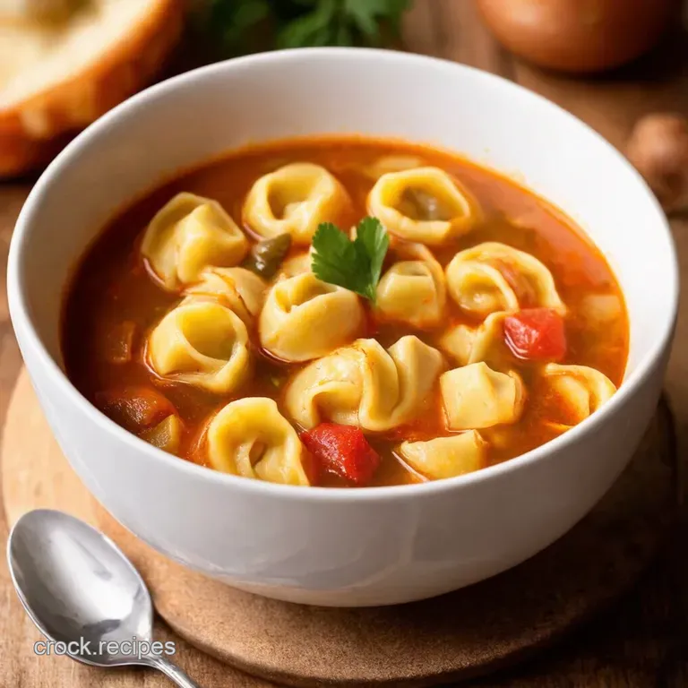 Hearty Chicken Tortellini Soup a Hug in a Bowl presentation