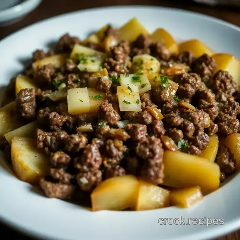 Hearty Ground Beef and Potato Skillet with Cheddar Crust presentation