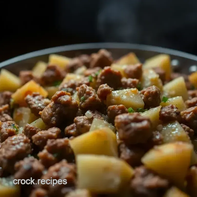 Hearty Ground Beef and Potato Skillet with Cheddar Crust