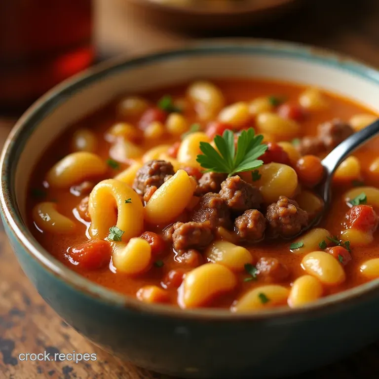 Hearty Hamburger Macaroni Soup the Ultimate Comfort Bowl presentation