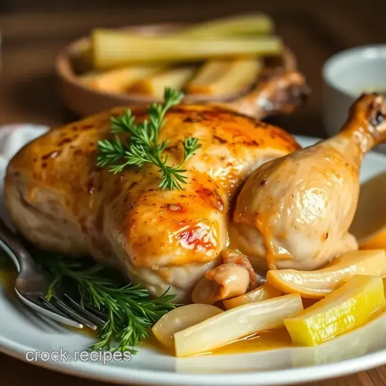 Herb-Infused Roast Chicken with Celery - A Comforting Dish
