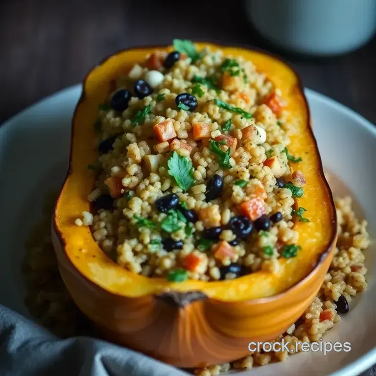 Hearty Stuffed Squash with Quinoa and Herbs presentation
