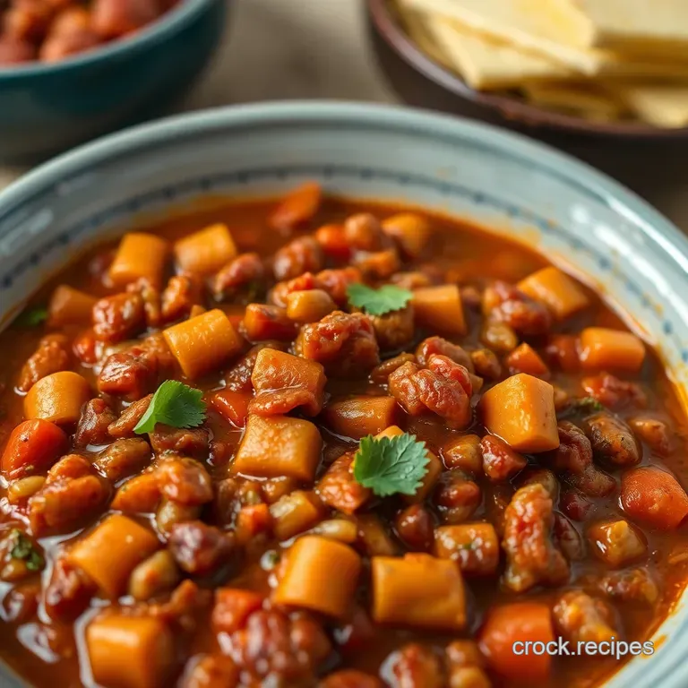 Hearty Three-Bean Veggie Chili presentation