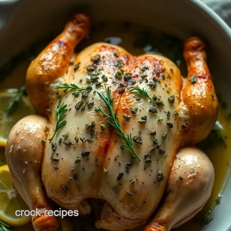 Herb-Roasted Blue Laced Wyandotte Chicken presentation