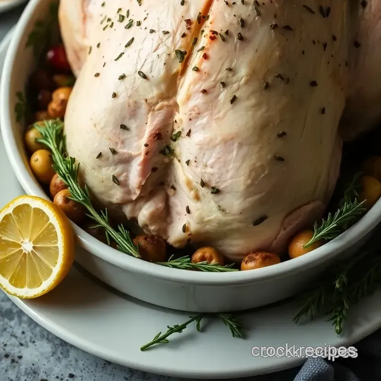 Herb-Roasted White Turkey with Garlic and Lemon Butter presentation