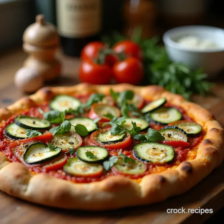 The Ultimate Garden Patch Veggie Pizza Crispy Crust Herbed Ricotta and Roasted Spring Vegetables presentation