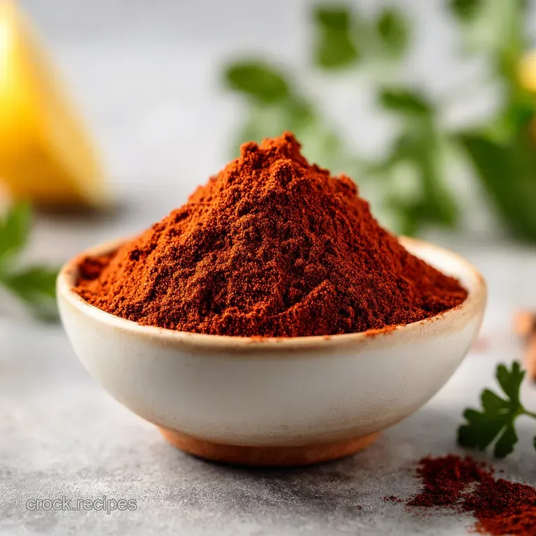 A rustic ceramic bowl of deep red spice blend paired with whole dried chilies on a dark, textured slate background.