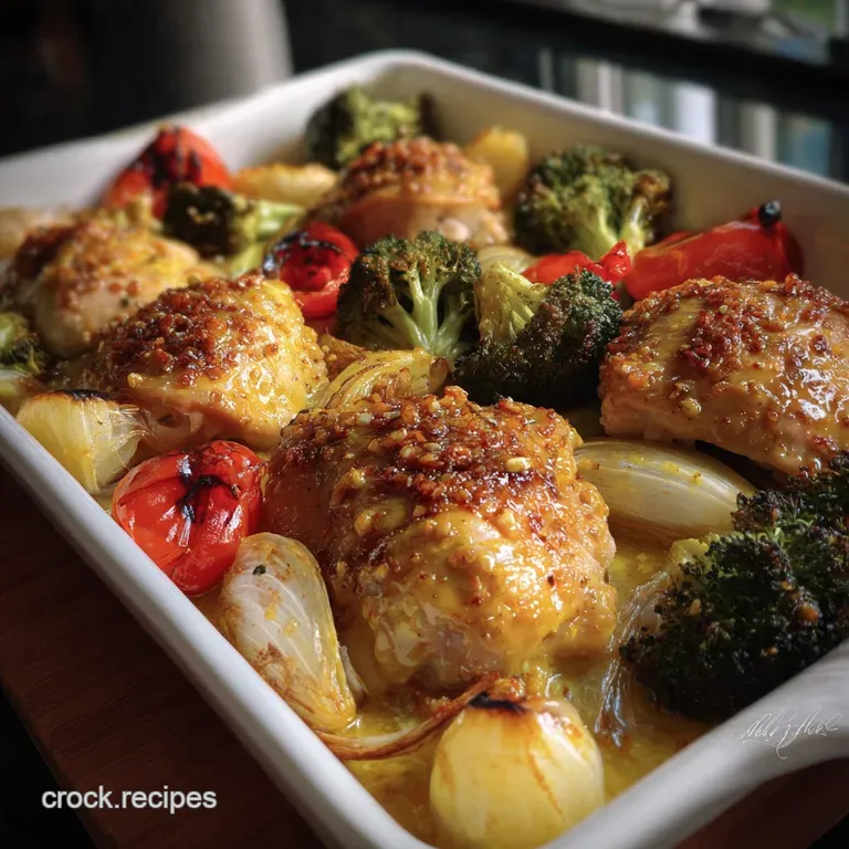 Easy Sheet Pan Honey Dijon Chicken with Roasted Veggies