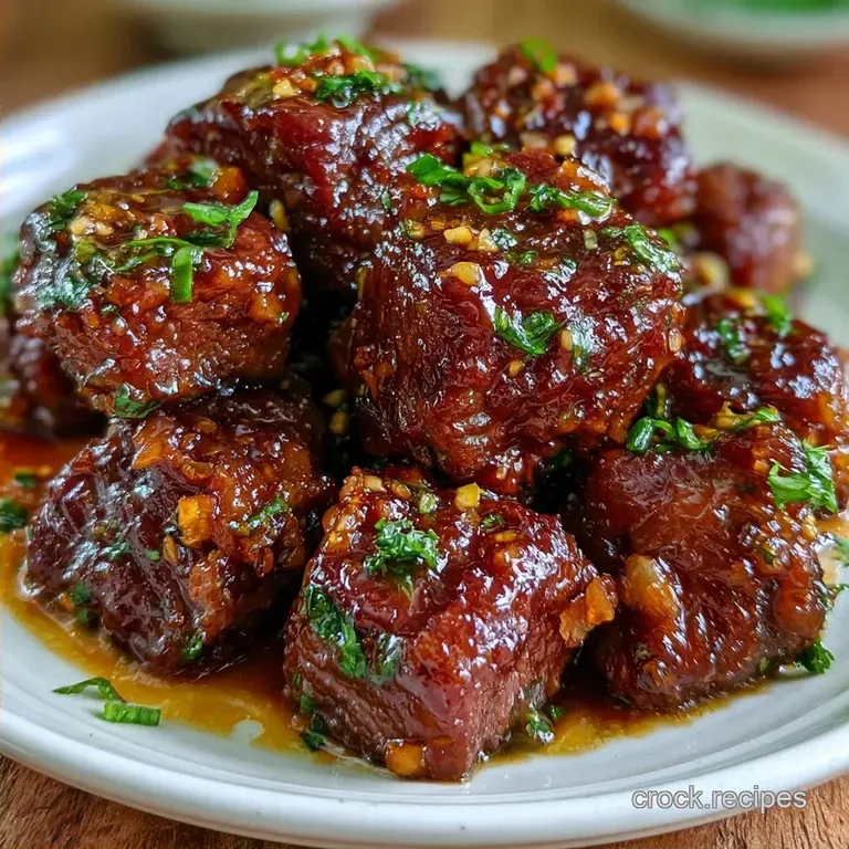 Tender Slow Cooker Honey Garlic Steak Bites