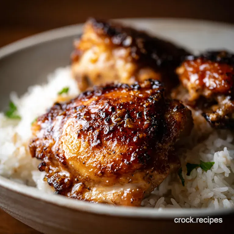 Honeygarlic Glazed Chicken Thighs presentation
