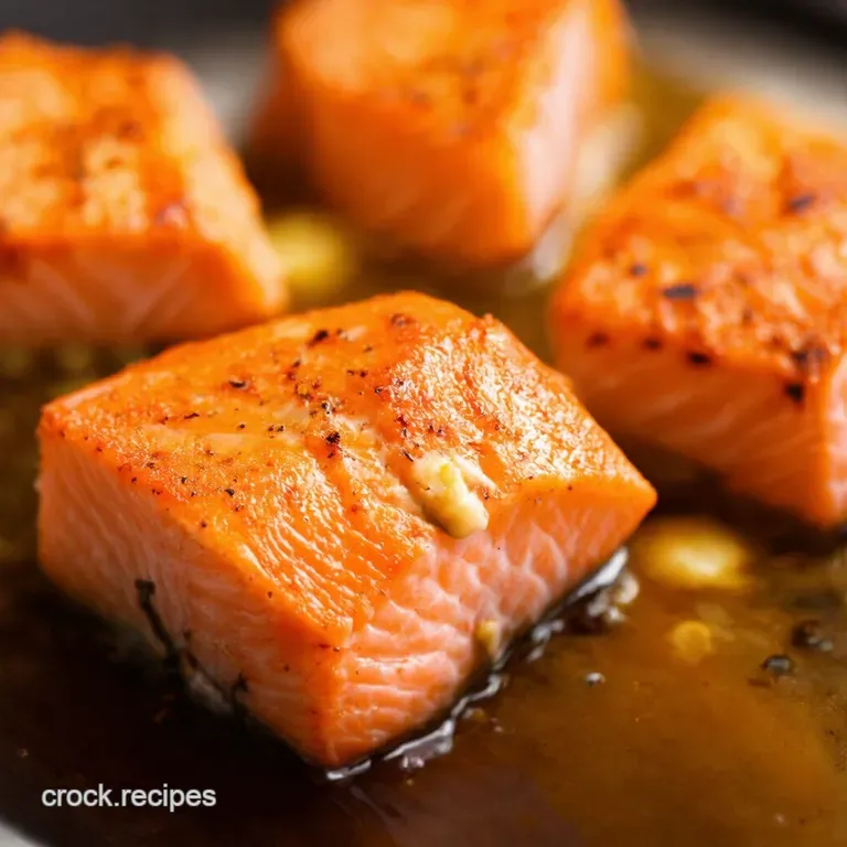 Honeykissed Salmon Bites with Garlic Butter Bliss presentation