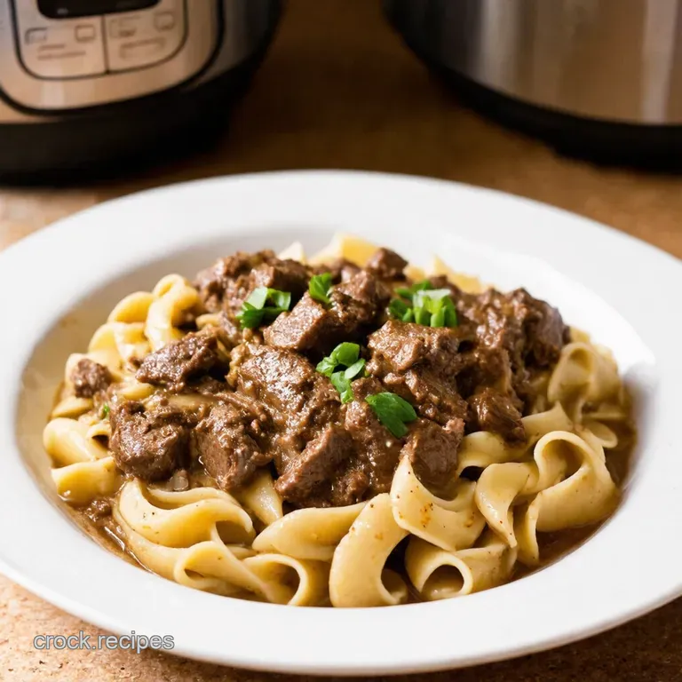 Instant Pot Beef Stroganoff presentation