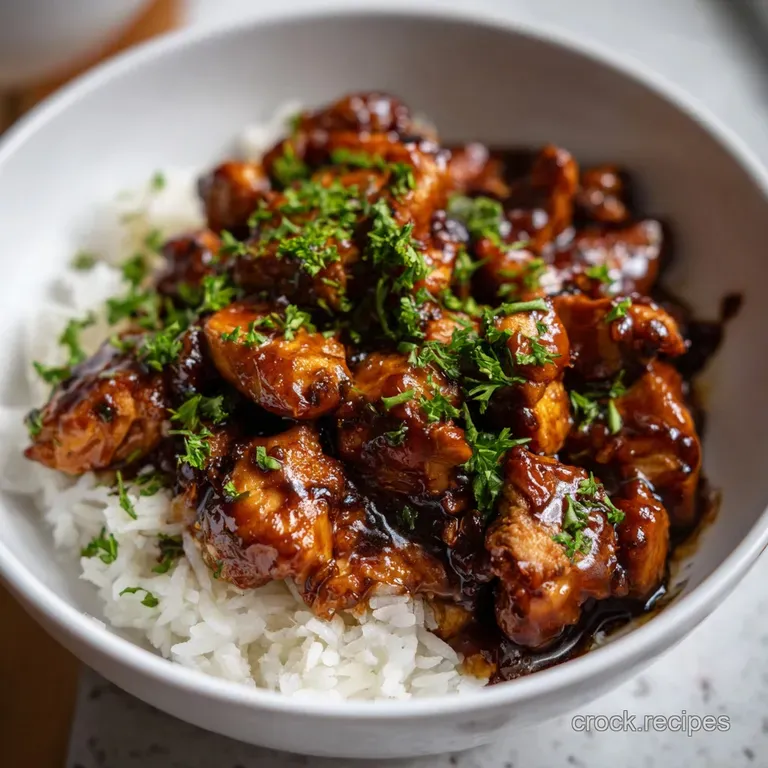 Instant Pot Bourbon Chicken: Sticky Sweet Takeaway Favorite presentation