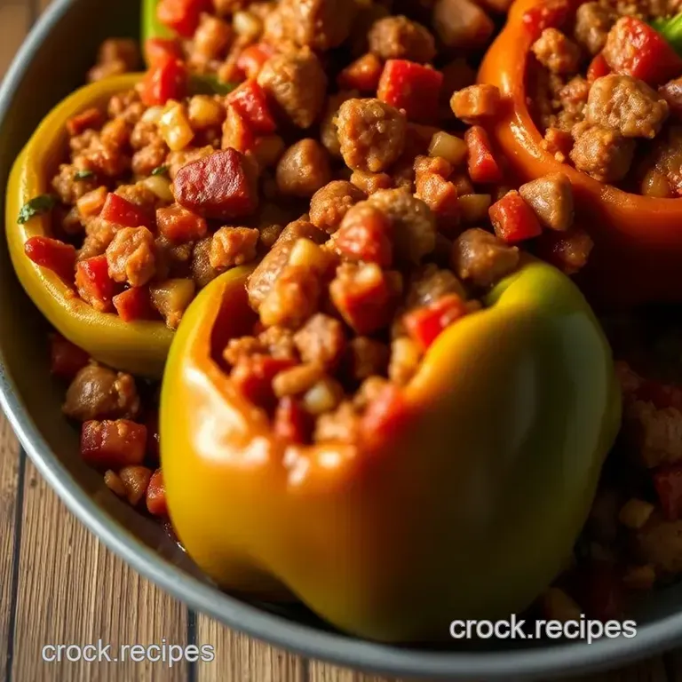 Italian Sausage Stuffed Bell Peppers presentation