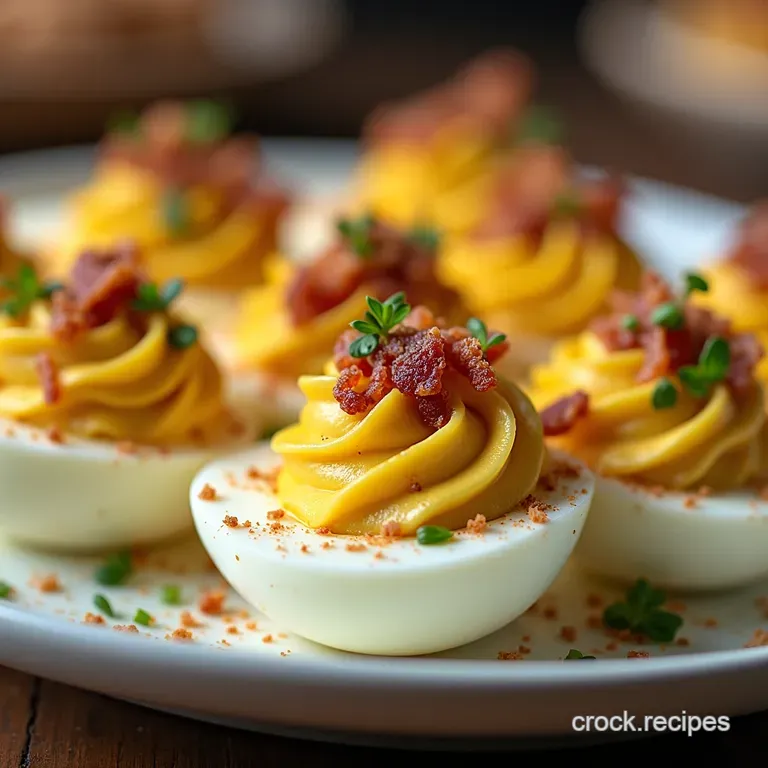 The Proper Kick Jalapeño Popper Deviled Eggs with Bacon