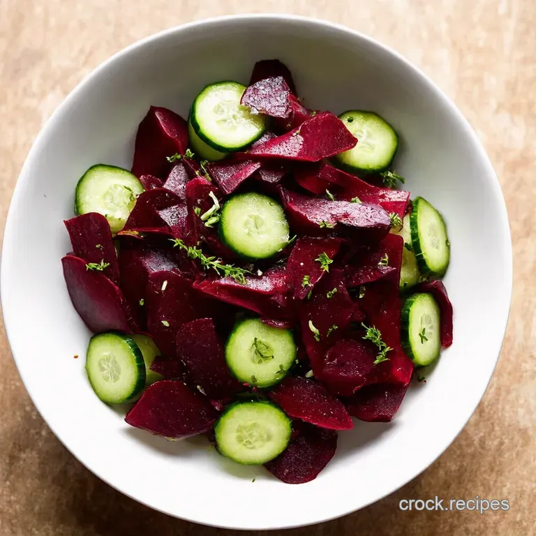 Jeweltoned Crisp Cucumber Beetroot Salad presentation