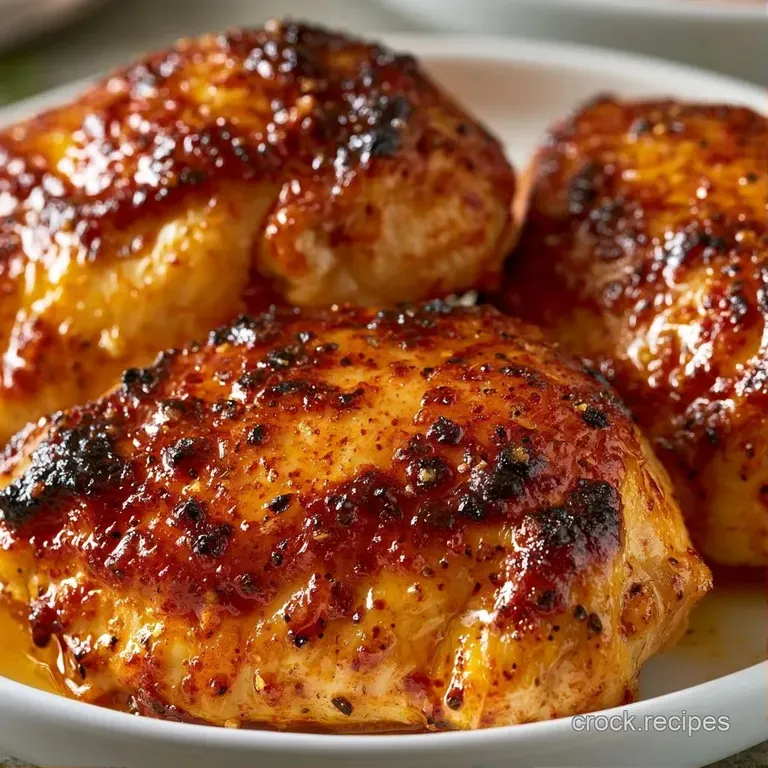 Three seared chicken thighs arranged on a matte black plate with a vibrant lemon wedge and sprig of fresh rosemary.