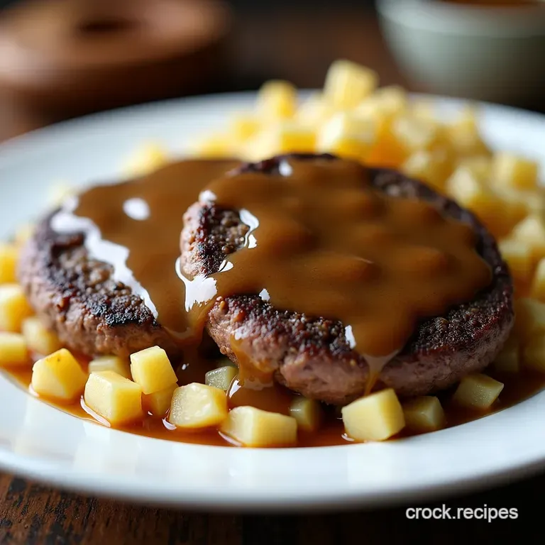 Homestyle Juicy Hamburger Steaks with Rich Onion Gravy