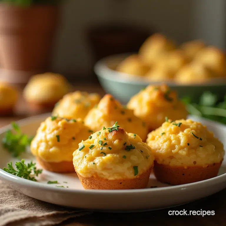Cottage Cheese Keto Clouds Savory Cheddar Chive Muffins presentation
