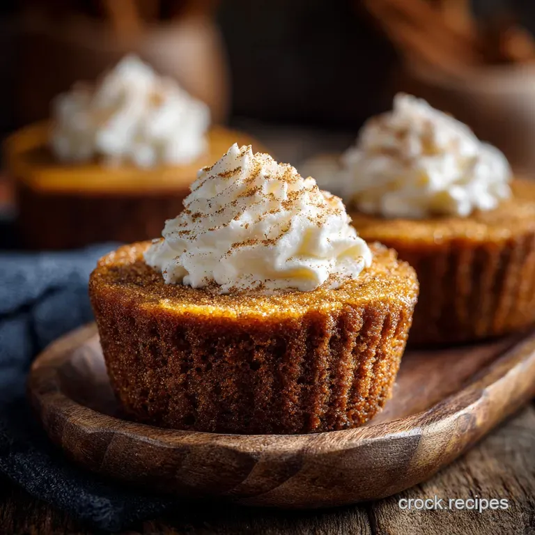 Keto Pumpkin Pie Cupcakes: Silky Custard Buttery Almond Crust presentation