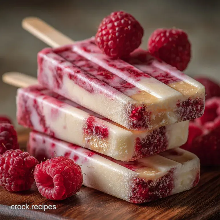 Keto Raspberry Popsicles: Velvet Summer Creamy Ripple Dessert presentation