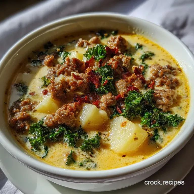 Keto Zuppa Toscana: Rich Creamy Soup presentation