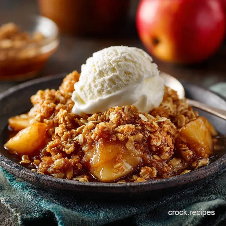 The Lazy Sunday Slow Cooker Apple Crisp Brown Sugar Cinnamon Perfection presentation