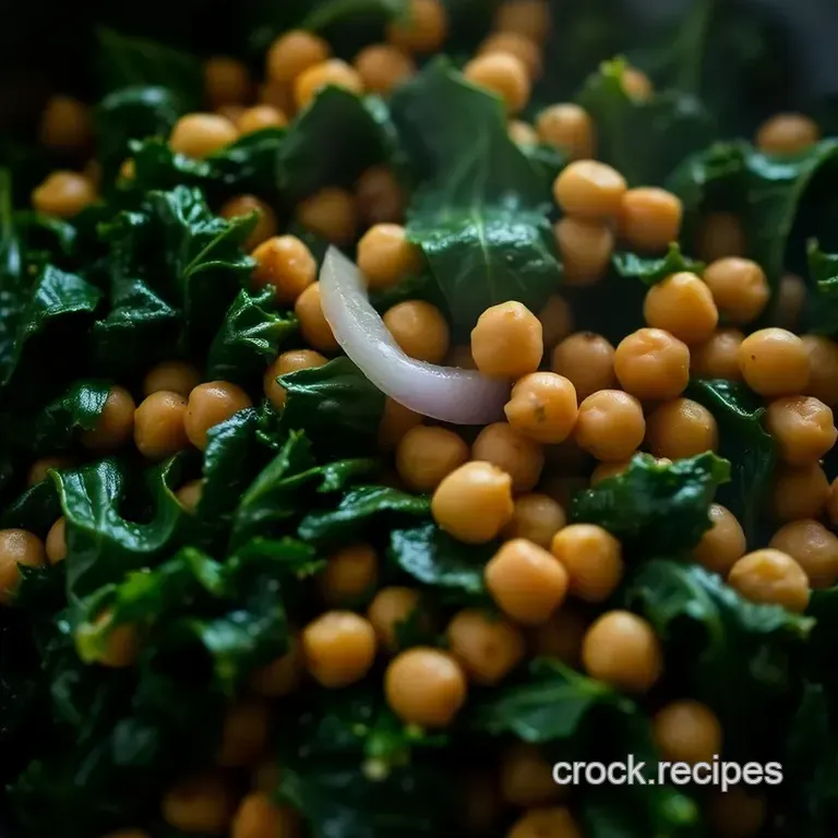 Leaf & Bean Delight: a Wholesome Kale and Chickpea Stir-Fry presentation