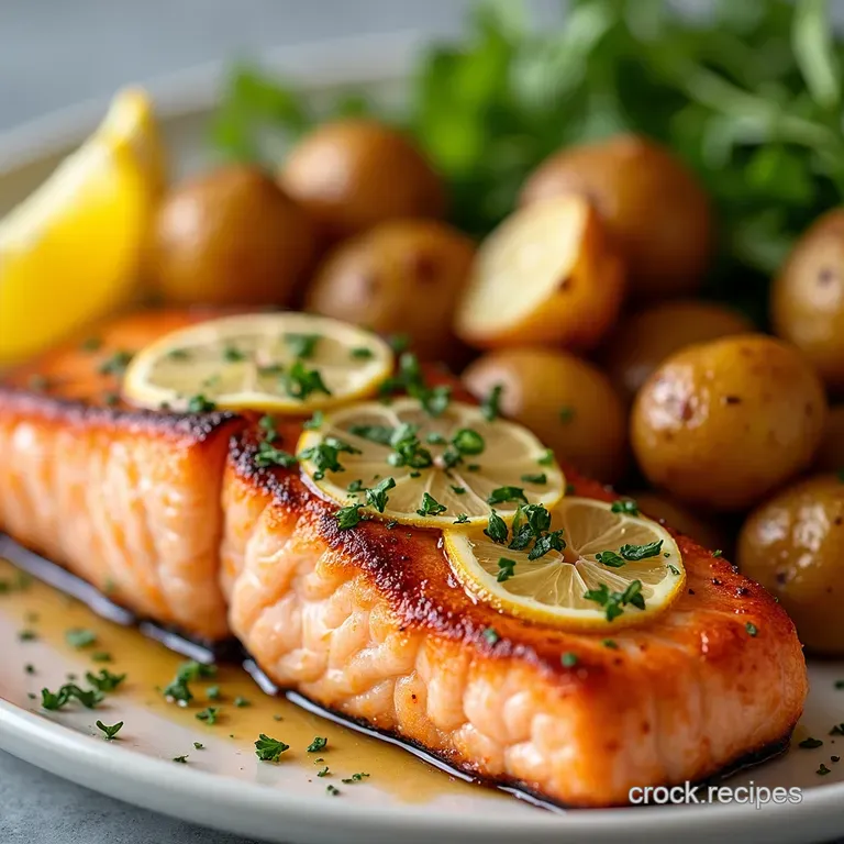 Sunshine Salmon Crispy Gold Lemony ButterBasted Salmon with Herbed Crispy Potatoes