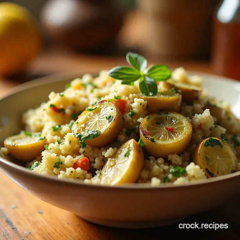 The Sunshine Bowl Lemony Mediterranean Quinoa with Roasted Feta Artichokes presentation