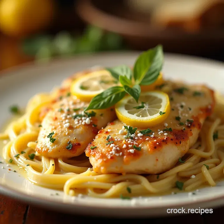 Sunshine on a Plate Zesty Lemon Garlic Butter Chicken with Creamy Parmesan Linguine presentation