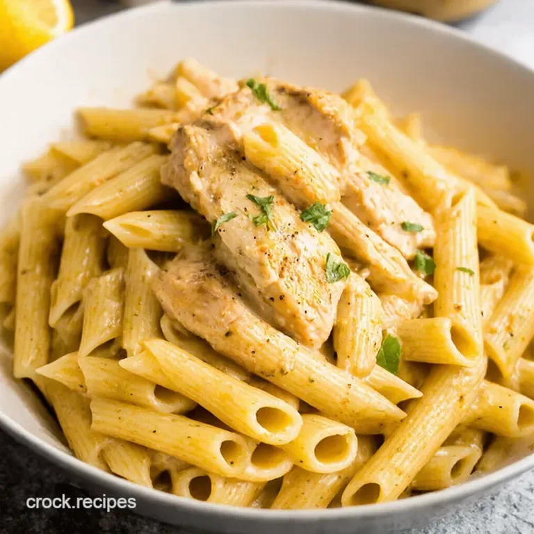 Lemon Garlic Chicken with Creamy Bowtie Pasta presentation