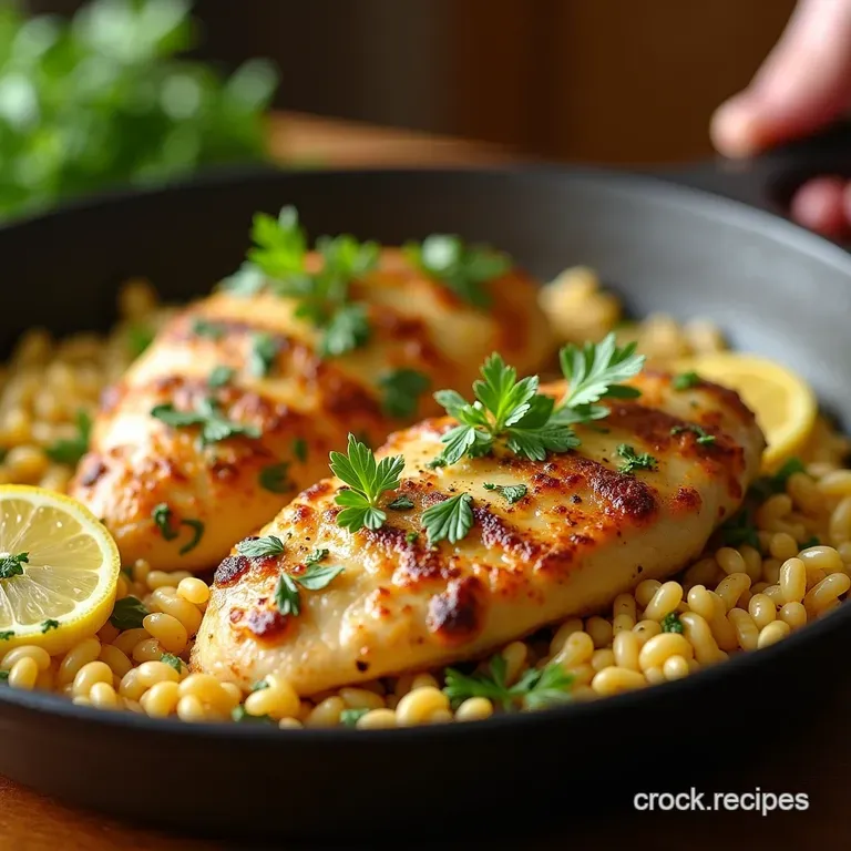 OnePan Mediterranean Sunshine Speedy Lemon Herb Chicken and Orzo presentation