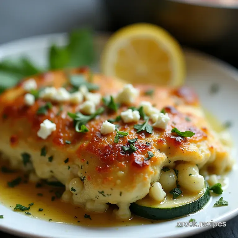 OnePan LemonHerb Chicken Zucchini Bake with Feta Crumble