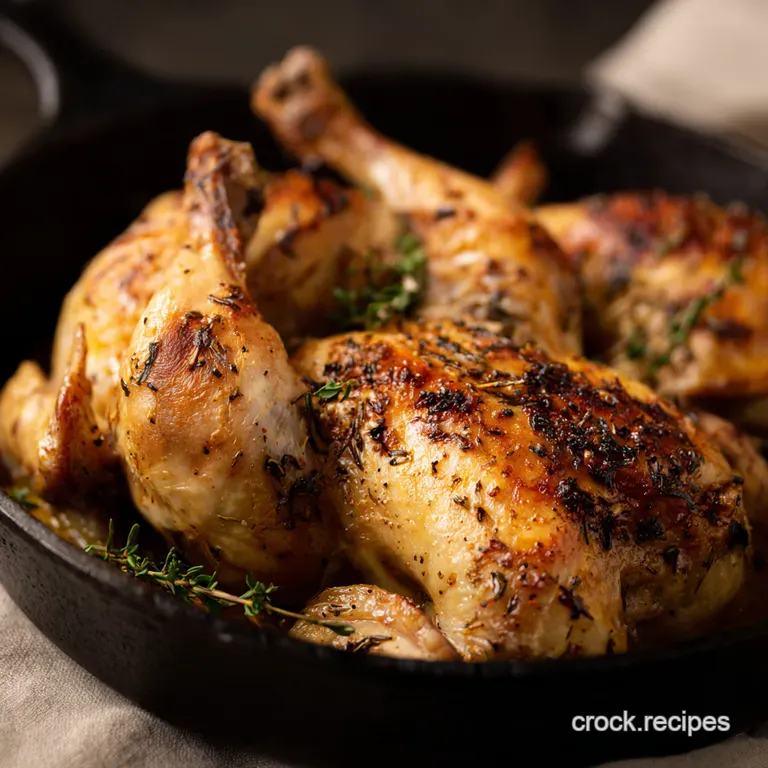 Lemon Herb Roasted Chicken with Crispy Potatoes presentation