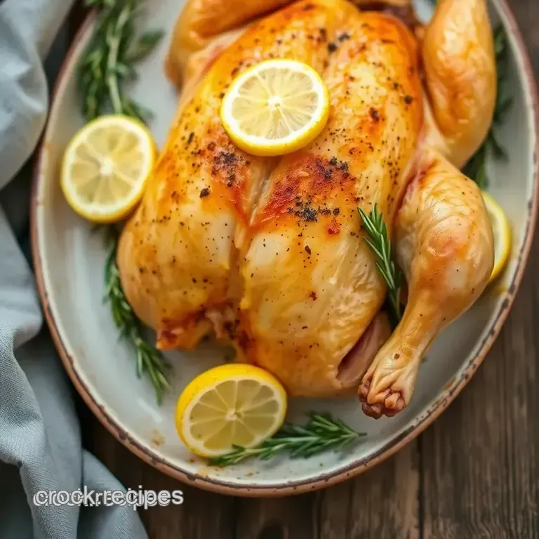 Herb-Infused Roast Chicken with Lemon & Rosemary presentation