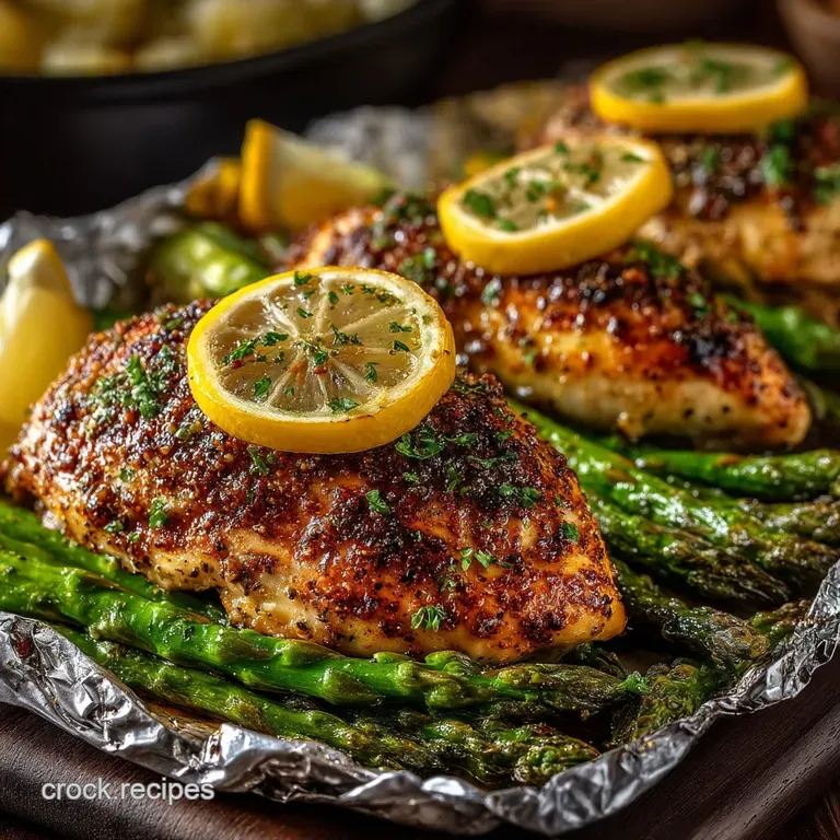 The Great Escape Lemongarlic Chicken and Asparagus Foil Packs Allinone presentation