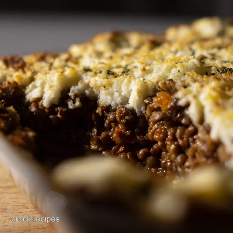 Lentil Shepherds Pie with Sweet Potato Topping presentation